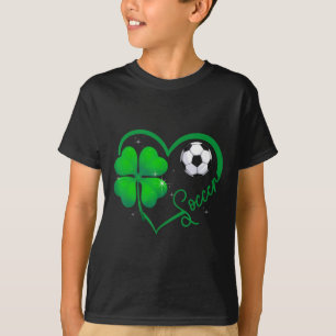 Lustiger Fußballfan Shamrock Klee Herz St. Patrick T-Shirt