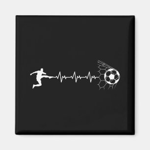 Lustiger Fußballspieler Herzschlag Grafik Sport Fu Magnet
