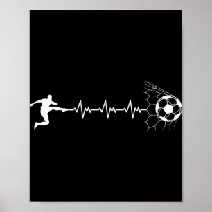 Lustiger Fußballspieler Herzschlag Grafik Sport Fu Poster