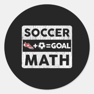 Lustiger Fußballspieler Mathe-Tor-Liebhaber Humor Runder Aufkleber