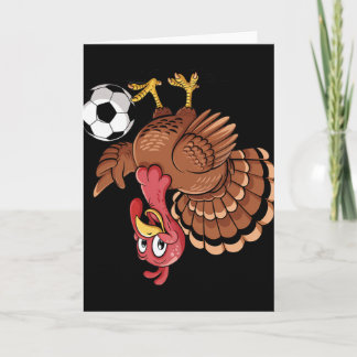 Lustiger Fußballspieler Thanksgiving Truthahn Spor Karte
