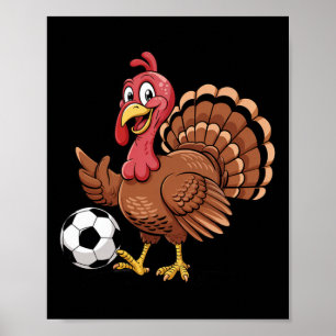 Lustiger Fußballspieler Thanksgiving Truthahn Spor Poster
