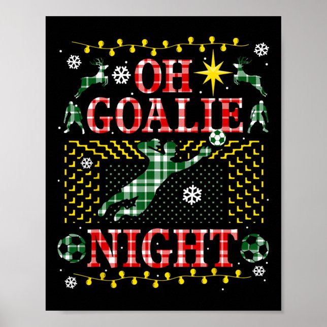 Lustiger Fußballtorwart hässlicher Weihnachtspullo Poster (Vorne)