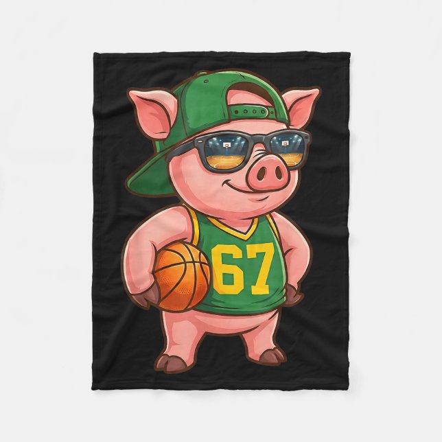 Lustiger G Basketball 67 Gen Alpha Slang Srts Männ Fleecedecke (Vorderseite)