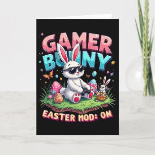 Lustiger Gamer Bunny Oster-Mod auf lustigem Gaming Karte