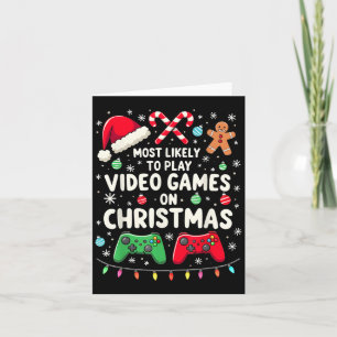 Lustiger Gamer, der höchstwahrscheinlich an Weihna Karte