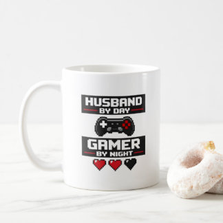 Lustiger Gamer-Ehemann-Becher Pixel-Art Retro-Desi Kaffeetasse