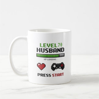 Lustiger Gamer-Ehemann-Becher Pixel-Art Retro-Desi Kaffeetasse