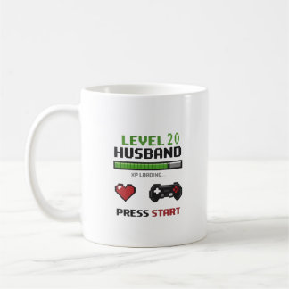 Lustiger Gamer-Ehemann-Becher Pixel-Art Retro-Desi Kaffeetasse