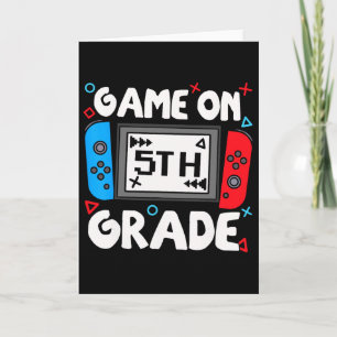 Lustiger Gamer Game On 5. Klasse Zur Schule Kinder Karte