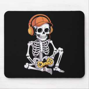 Lustiger Gamer Halloween-Skelett Videospiele Gamin Mousepad