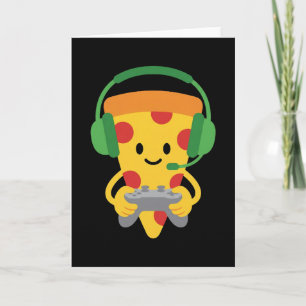 Lustiger Gamer Pizza Gaming Videospiel Enthusiast  Karte