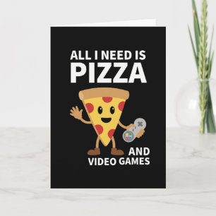 Lustiger Gamer Pizza Gaming Videospiel Enthusiast  Karte