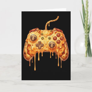 Lustiger Gamer Pizza Gaming Videospiel Enthusiast  Karte