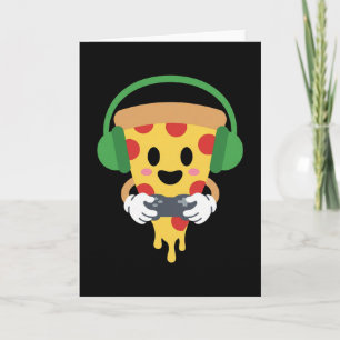 Lustiger Gamer Pizza Gaming Videospiel Enthusiast  Karte