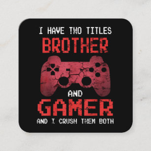 Lustiger Gamer Retro-Videospiele für Bruder Quadratische Visitenkarte