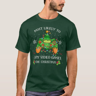 Lustiger Gamer spielt wahrscheinlich Video Games a T-Shirt