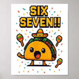 Lustiger Gamer-Taco Six Seven Cinco De Mayo 67 Mex Poster