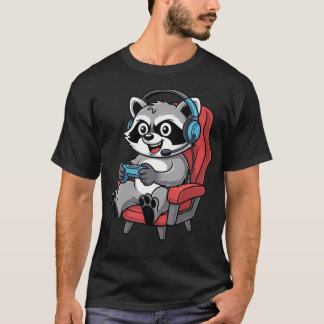 Lustiger Gamer-Waschbär-Gaming-Videospiel-Enthusia T-Shirt
