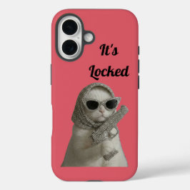 Lustiger Gangster-Katzen-Sonnenbrille Rosa Handyhü iPhone 16 Hülle