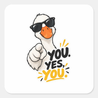 Lustiger Gans Aufkleber – Sonnenbrille Meme, Du Ja