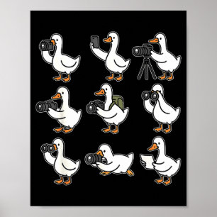 Lustiger Gänse-Fotograf Fotografie Kamera Foto  Poster