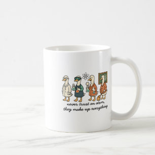 Lustiger Gänse-Wissenschafts-Chemielehrer Stem und Kaffeetasse