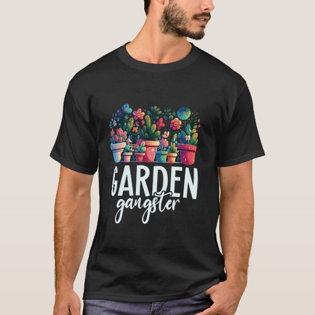 Lustiger Gartengangster - Gärtner Garten Gärtnerei T-Shirt (Vorderseite)