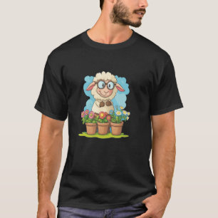 Lustiger Gärtner-Schaf-Grafik für Pflanzenliebhabe T-Shirt