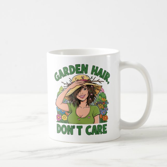 Lustiger Gartnerbecher 'Gartenfrisur ist egal' Kaffeetasse (Rechts)