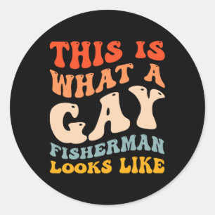 Lustiger Gay-Pride-Angeln Wie ein schwuler Angler  Runder Aufkleber