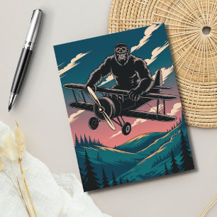 Lustiger Geburtstag Bigfoot Vintage Flugzeug Wolke Postkarte
