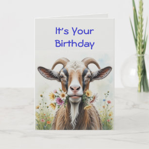 Lustiger Geburtstag, Blumen vom alten Ziegenhumor Karte