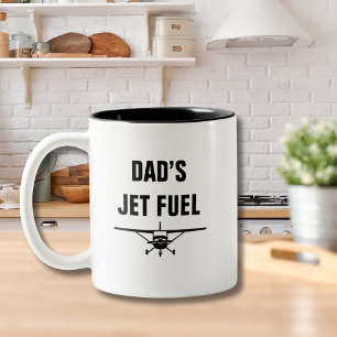 Lustiger Geburtstag des Vaters mit Cessna-Flugzeug Zweifarbige Tasse