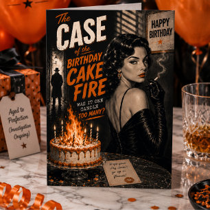 Lustiger Geburtstag im Film Noir-Stil mit brennend Karte