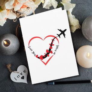 Lustiger Geburtstag Liebe dich so sehr Herz & Flug Karte