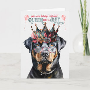 Lustiger Geburtstag Rottweiler-Hündin, Königin für Karte