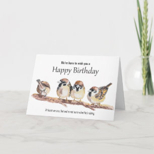 Lustiger Geburtstag von Gruppe Süßer Spatz Vogel Karte