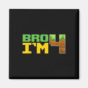 Lustiger Geburtstagsjunge Bro Ich bin 4 Geburtstag Magnet