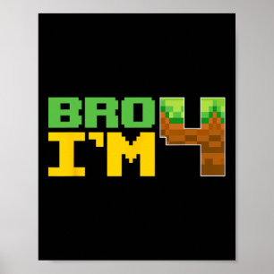 Lustiger Geburtstagsjunge Bro Ich bin 4 Geburtstag Poster