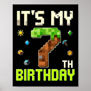 Lustiger Geburtstagsjunge Ich habe meinen 7. Gebur Poster
