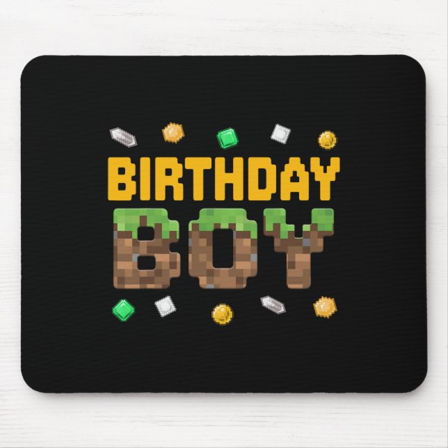 Lustiger Geburtstagsjunge Videospiel Pixel Nummer  Mousepad (Vorne)