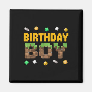 Lustiger Geburtstagsjunge Videospiel Pixel Zahl Ga Magnet