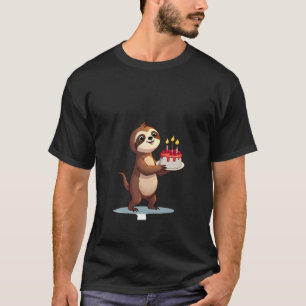 Lustiger Geburtstagskuchen mit Faultier-Kostüm für T-Shirt