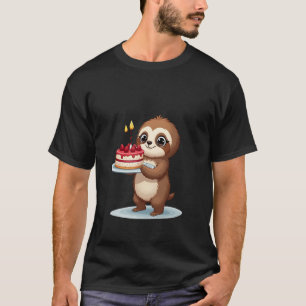 Lustiger Geburtstagskuchen mit Faultier-Kostüm für T-Shirt