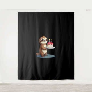 Lustiger Geburtstagskuchen mit Faultier-Kostüm für Wandteppich
