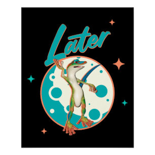Lustiger Gecko Später Poster