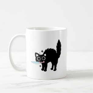 Lustiger Gefahr-Schwarzer-Kätzchen, süße Katze häl Kaffeetasse