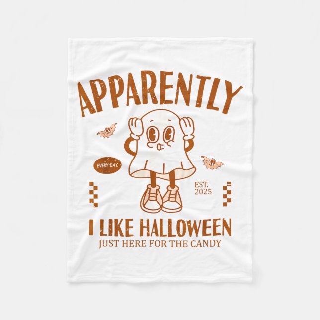 Lustiger Geist Anscheinend mag ich Halloween  Fleecedecke (Vorderseite)