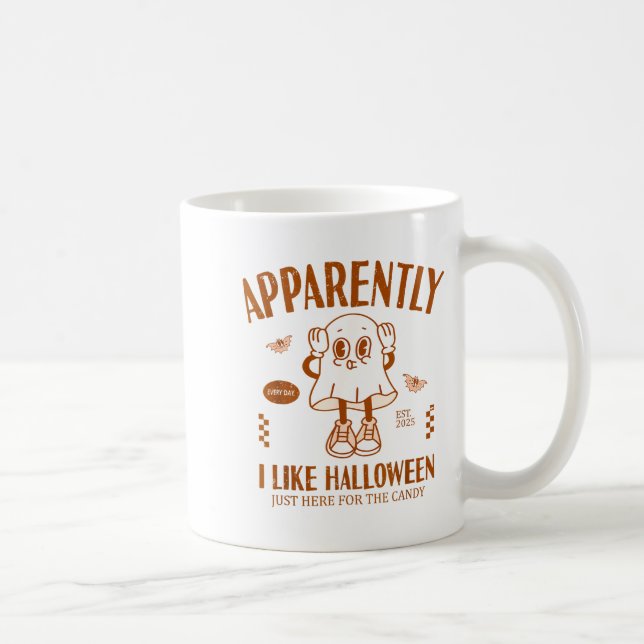 Lustiger Geist Anscheinend mag ich Halloween  Kaffeetasse (Rechts)